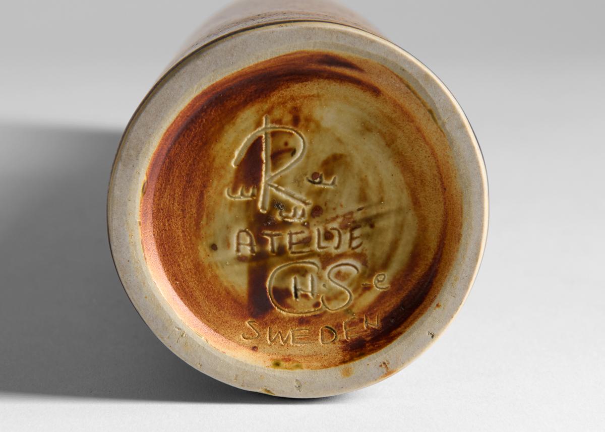 Suédois Carl-Henry Stalhane, vase à glaçure Brown, Suède, années 1960 en vente