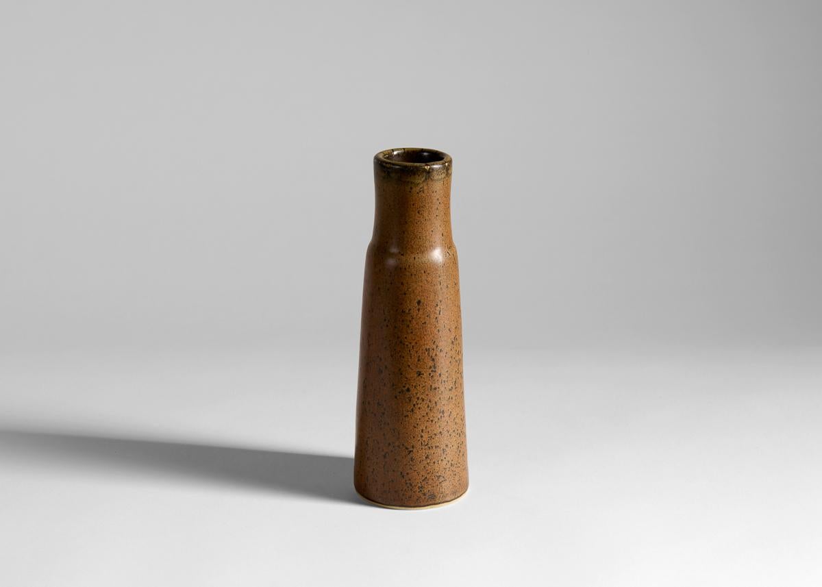 Vernissé Carl-Henry Stalhane, vase à glaçure Brown, Suède, années 1960 en vente