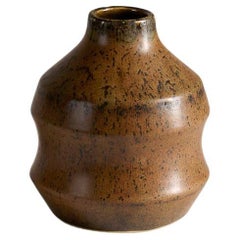 Carl-Henry Stalhane, Braun glasierte Vase, Schweden, 1960er Jahre