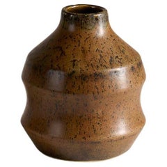 Carl-Henry Stalhane, Jarrón esmaltado marrón, Suecia, años 60