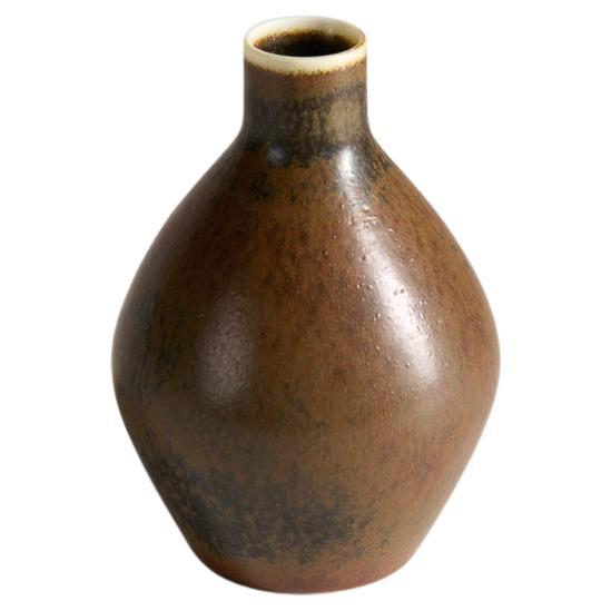 Carl-Henry Stalhane, Brown Glazed Vase, Sweden, 1960s