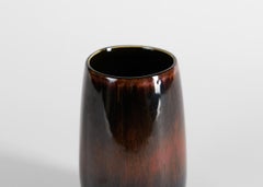Carl-Henry Stalhane, Vase à glaçure Brown, Suède, années 1960
