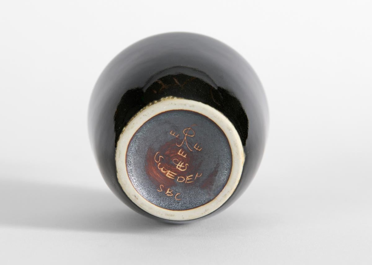 Svedese Carl-Henry Stalhane, Vaso a collo lungo smaltato marrone, Svezia, anni '60 in vendita