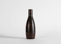 Carl-Henry Stalhane, Long-necked vase with Brown Glaze, Sweden, 1960s