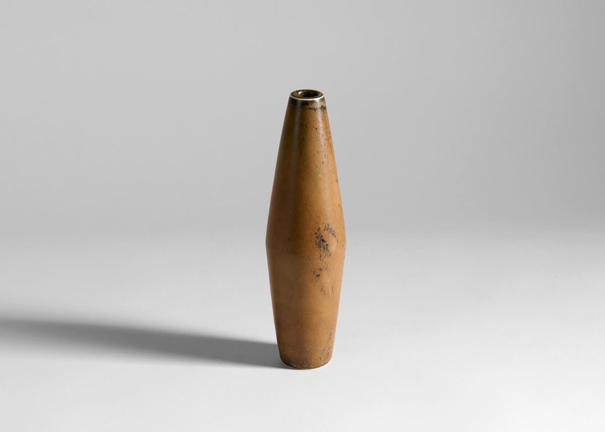 Carl-Henry Stalhane, Jarrón esmaltado bronceado, Suecia, años 60 Glaseado en venta