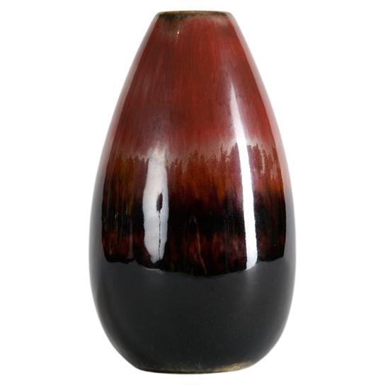 Carl-Henry Stalhane, Tear-drop Yellow-brown Glazed Vase, Sweden, 1960s