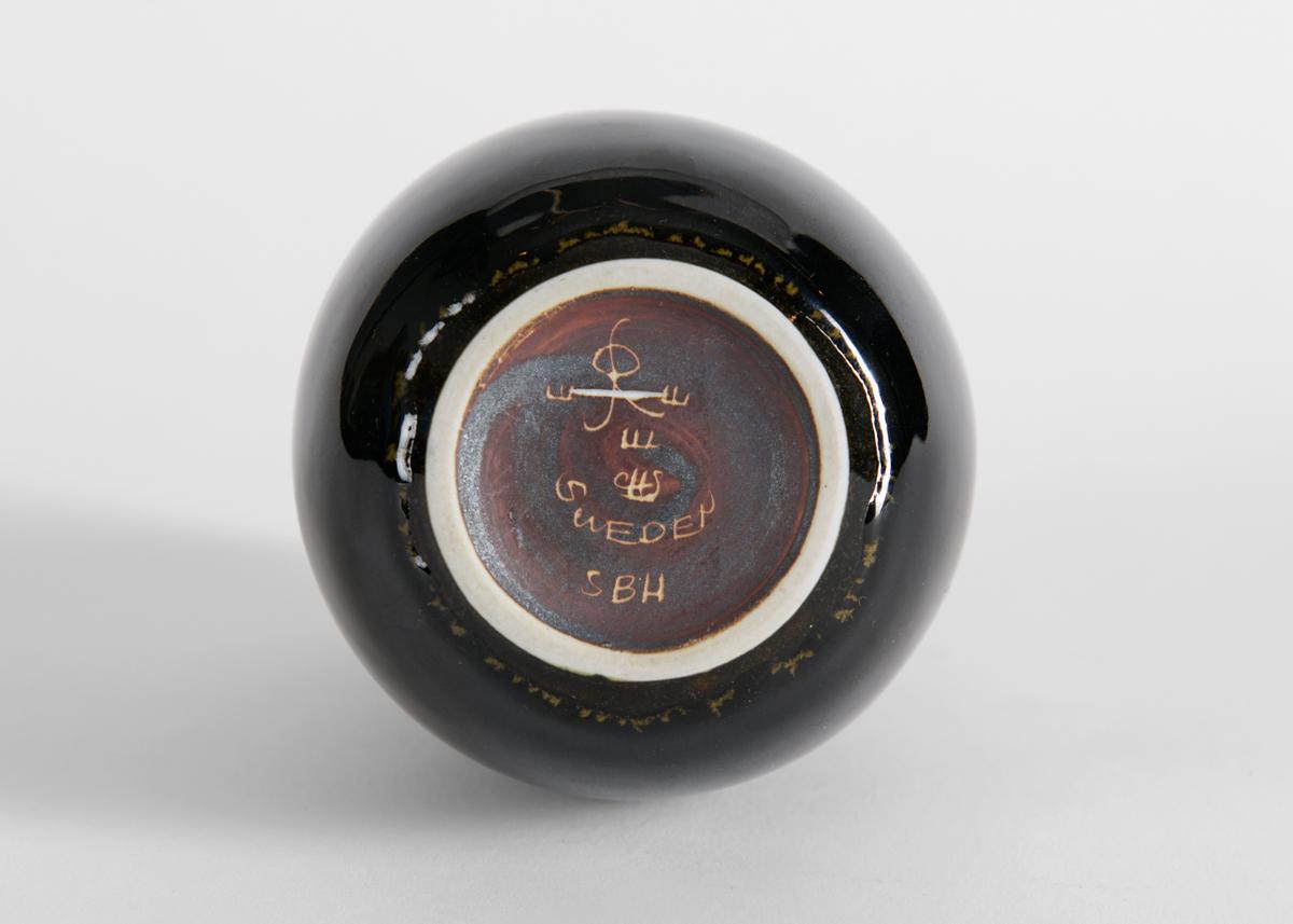 Svedese Carl-Henry Stalhane, Vaso a goccia con smalto marrone, Svezia, anni '60 in vendita