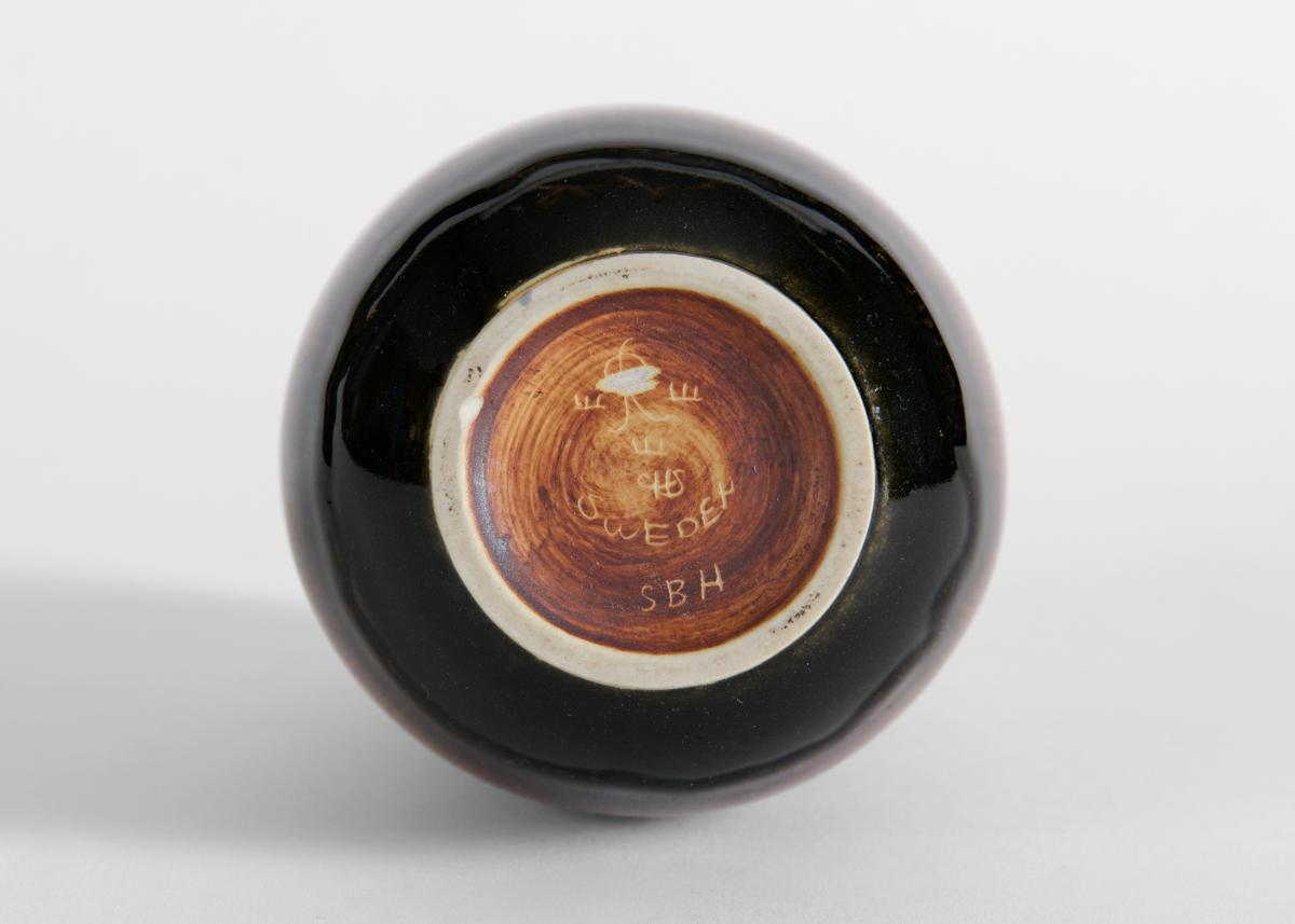 Scandinavo moderno Carl-Henry Stalhane, Vaso a goccia con smalto color senape, Svezia, anni '60 in vendita