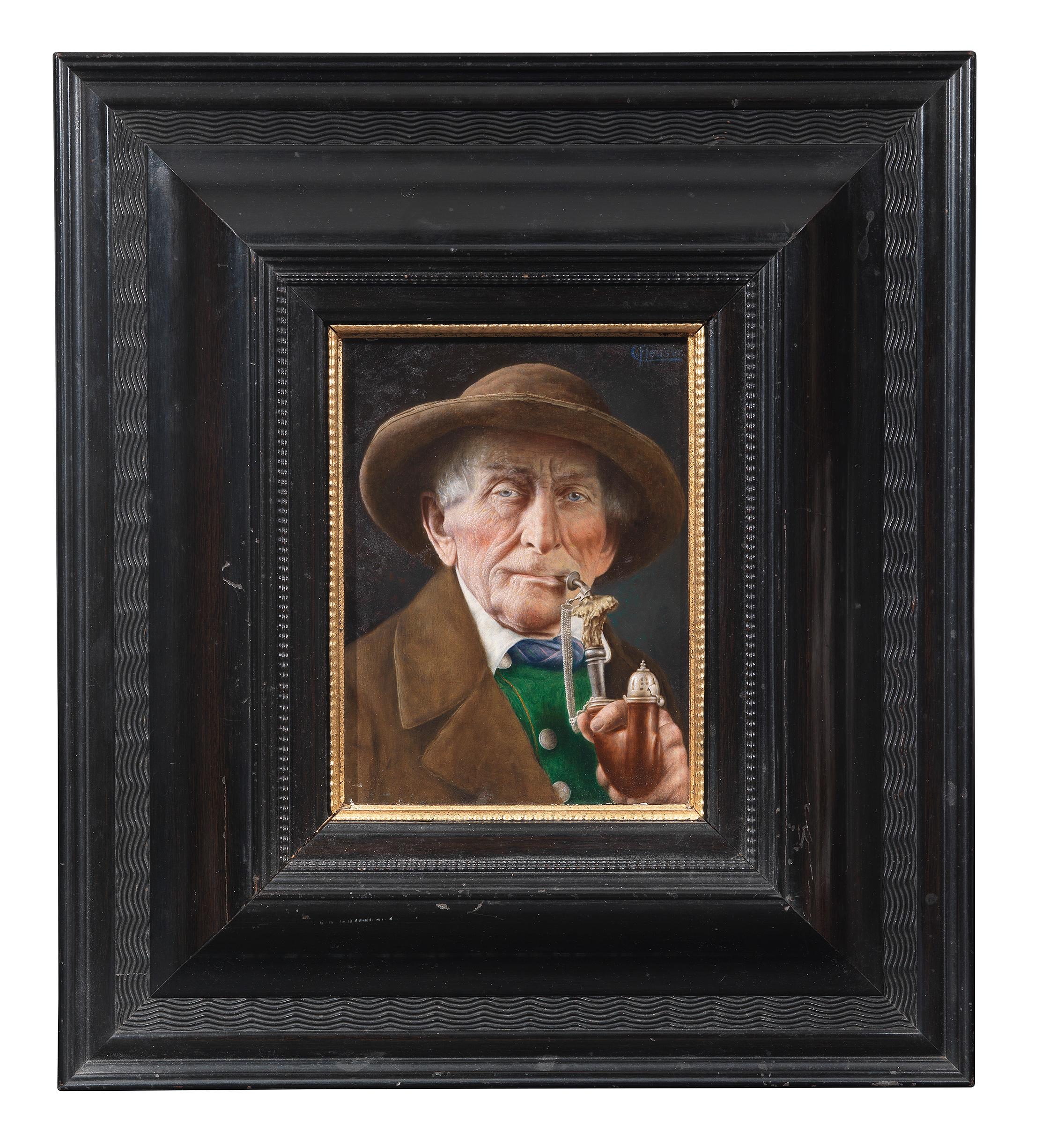 Painted Carl Heuser, German, Late 19th Century For Sale