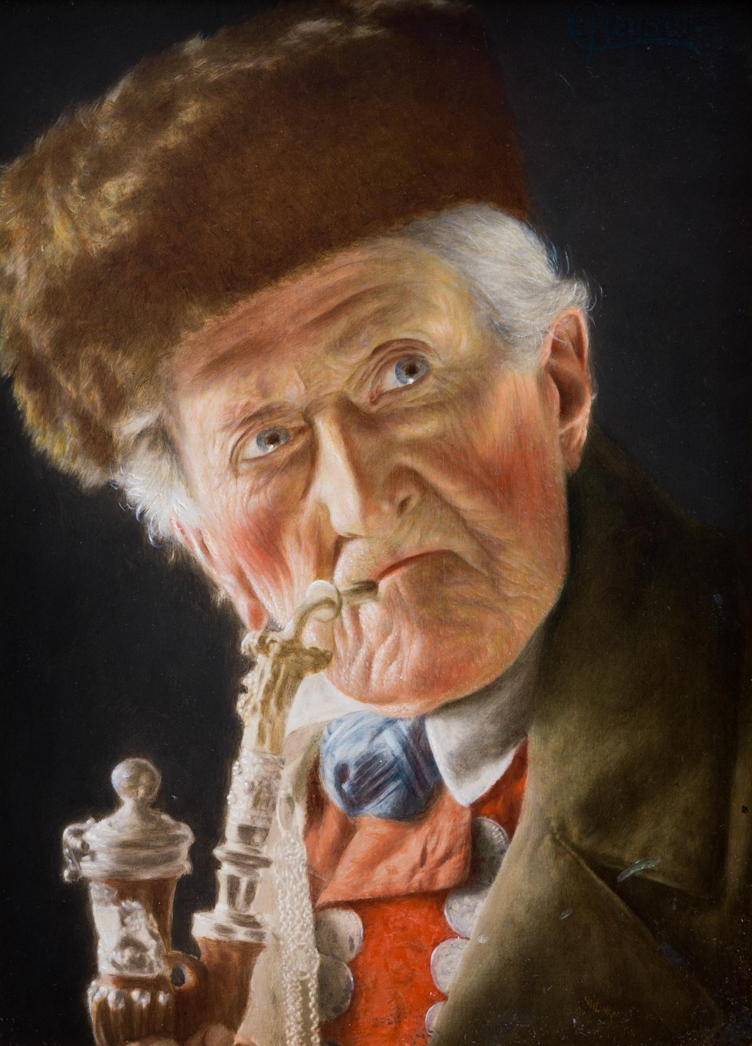 The Pipe Smoker by German Artist Carl Heuser 1