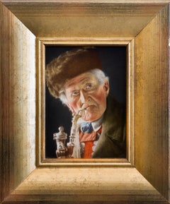 Antique The Pipe Smoker by German Artist Carl Heuser