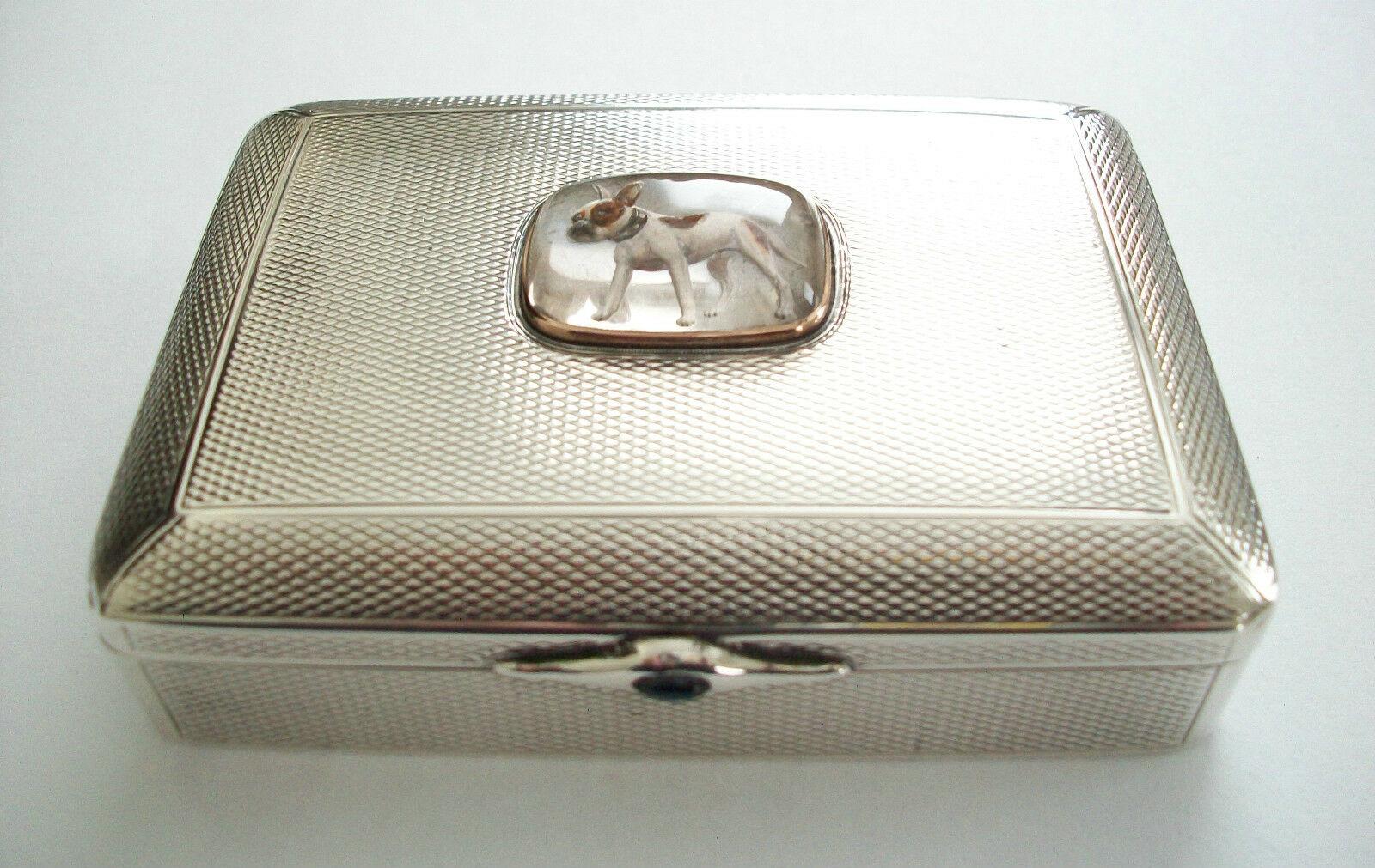 Hand-Crafted CARL HIESS, Antique Silver & Gold Snuff Box with Blue Spinel, Austria, C.1880 For Sale