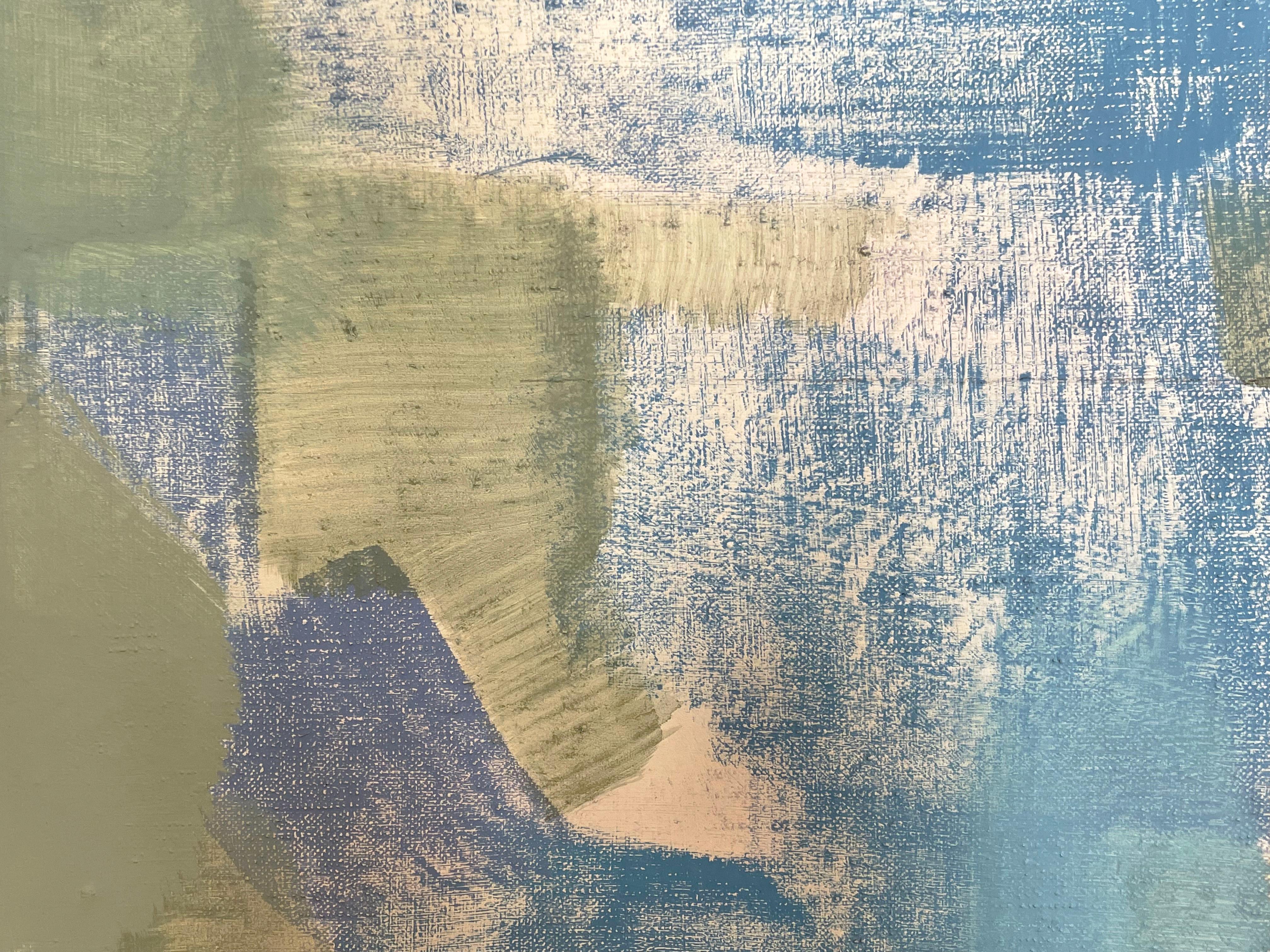 Blu e verde d'estate astratto - Abstract Painting Grigio di Carl Holty