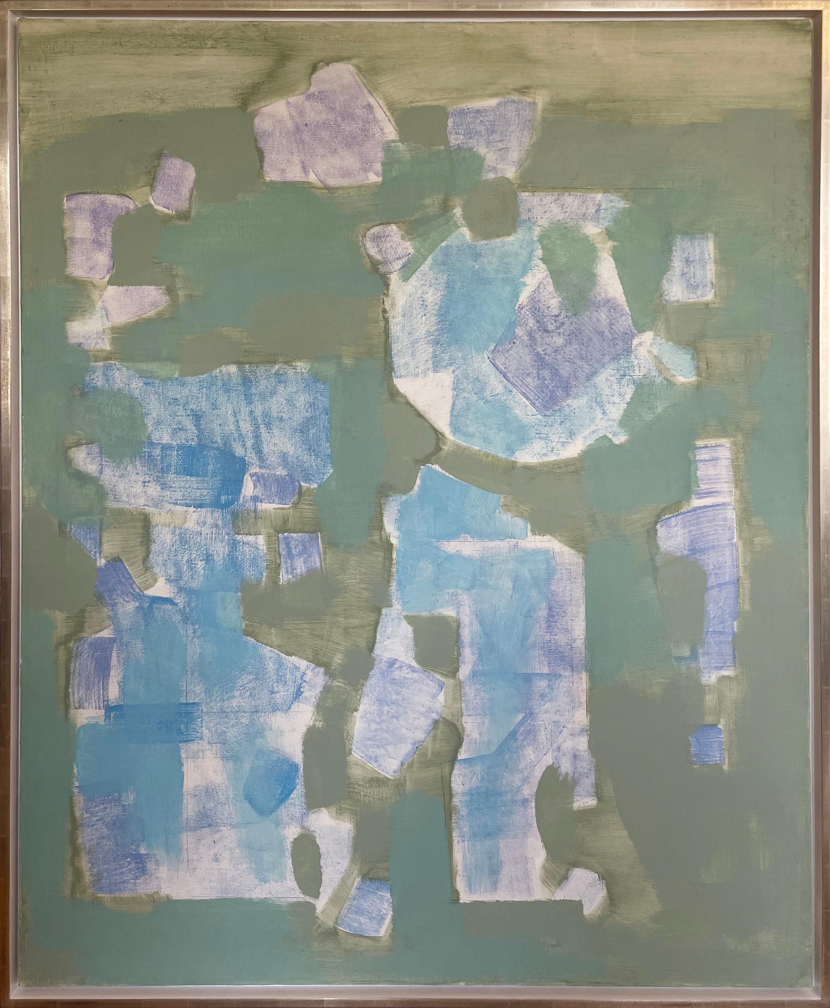 Abstract Painting di Carl Holty - Blu e verde d'estate astratto