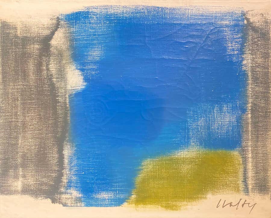 Blue with Green and Grey Spots