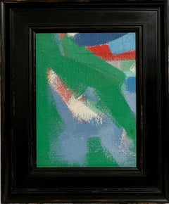 Bold German American Abstract Expressionist Color Field Oil Painting Carl Holty