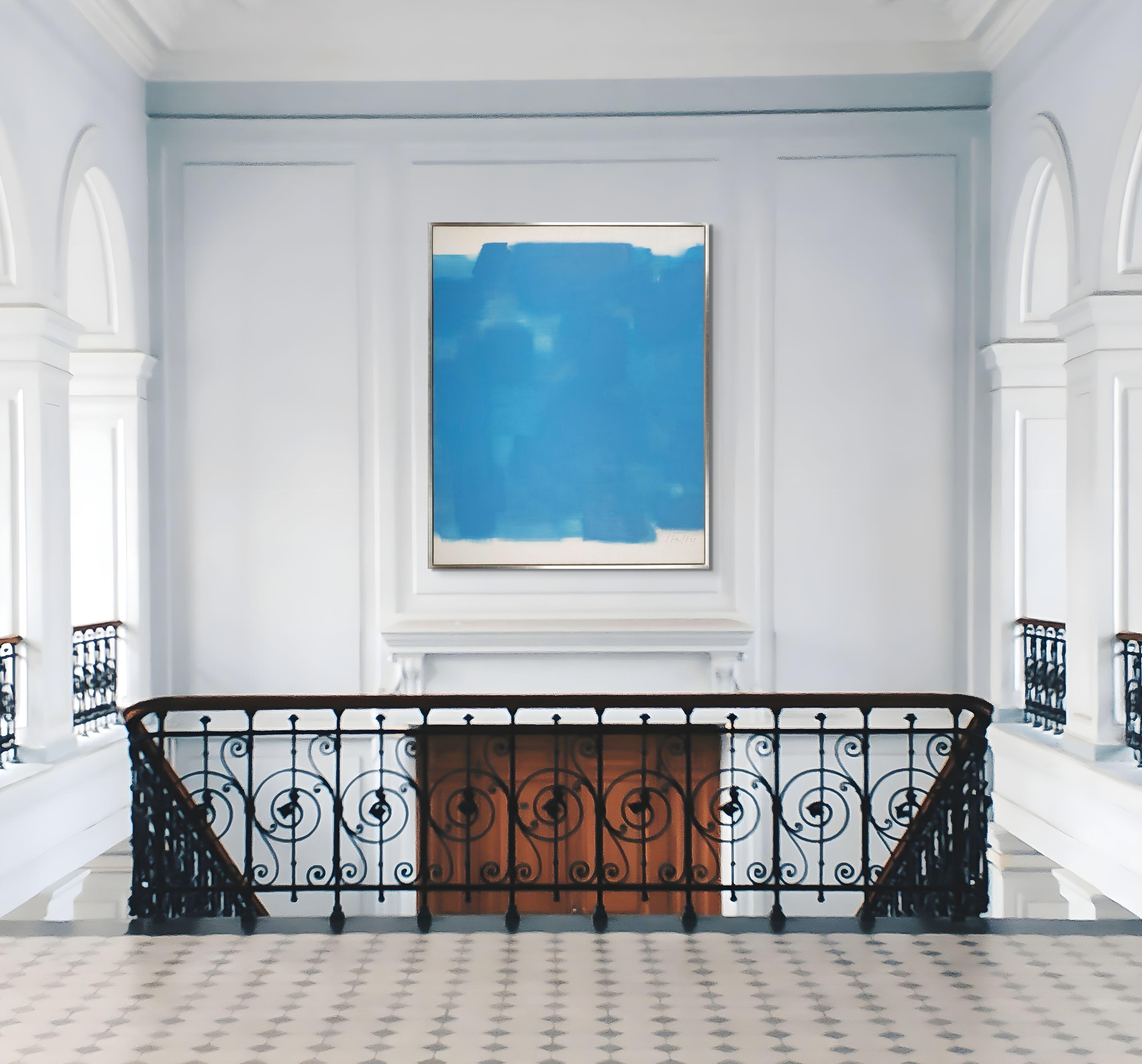 Zeitgenössisches Farbfeldgemälde in Nachtblau, Zwölf im Angebot 3