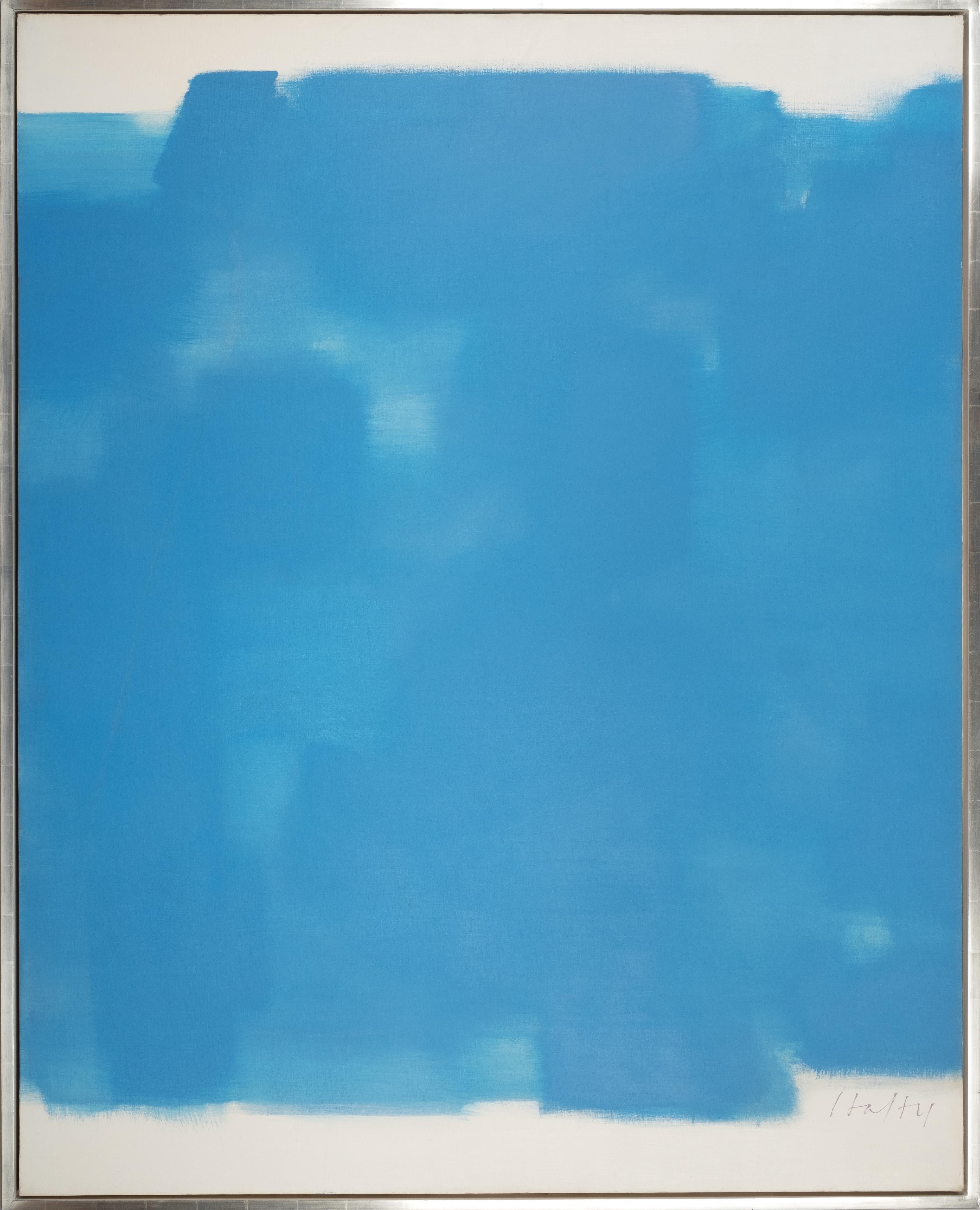Carl Holty Abstract Painting - Twelfth Night Blue, Contemporary Color Field painting