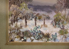"Snow in the Hill Country" Naturalistic Winter Pastoral Texas Landscape Painting
