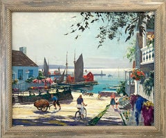 „Rockport, Massachusetts“ Pastoral Summer Seaside Town, Landschaft, Ölgemälde