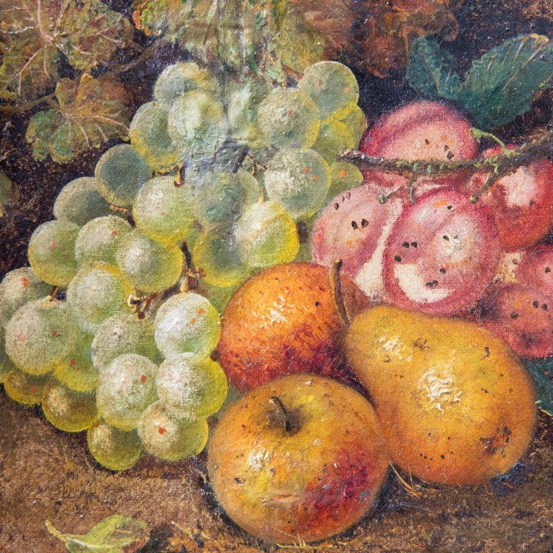J. Smith - Gerahmtes Ölgemälde des späten 19. Jahrhunderts, Stillleben mit Obst in Blättern, J. Smith im Angebot 1