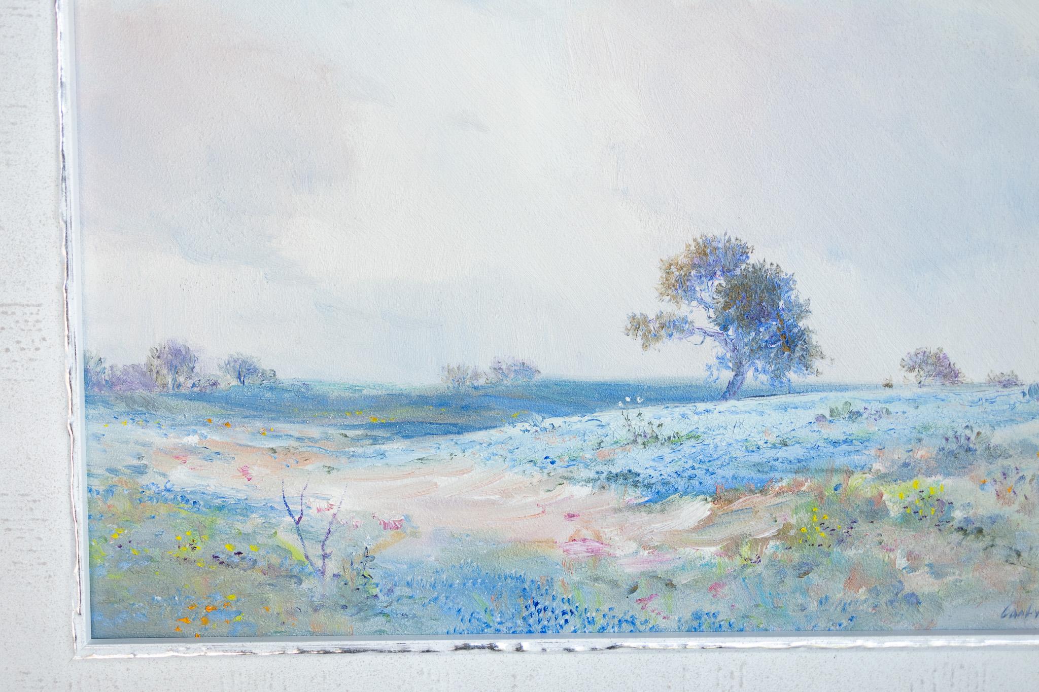 Paisaje Texas Bluebonnet - Painting Impresionista de Carl J. Smith