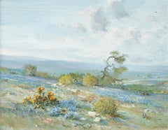Texas Hill Country Scene with Bluebonnets
