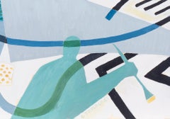 Cornish oil painting, British 20th Century abstract by Carl Jaycock