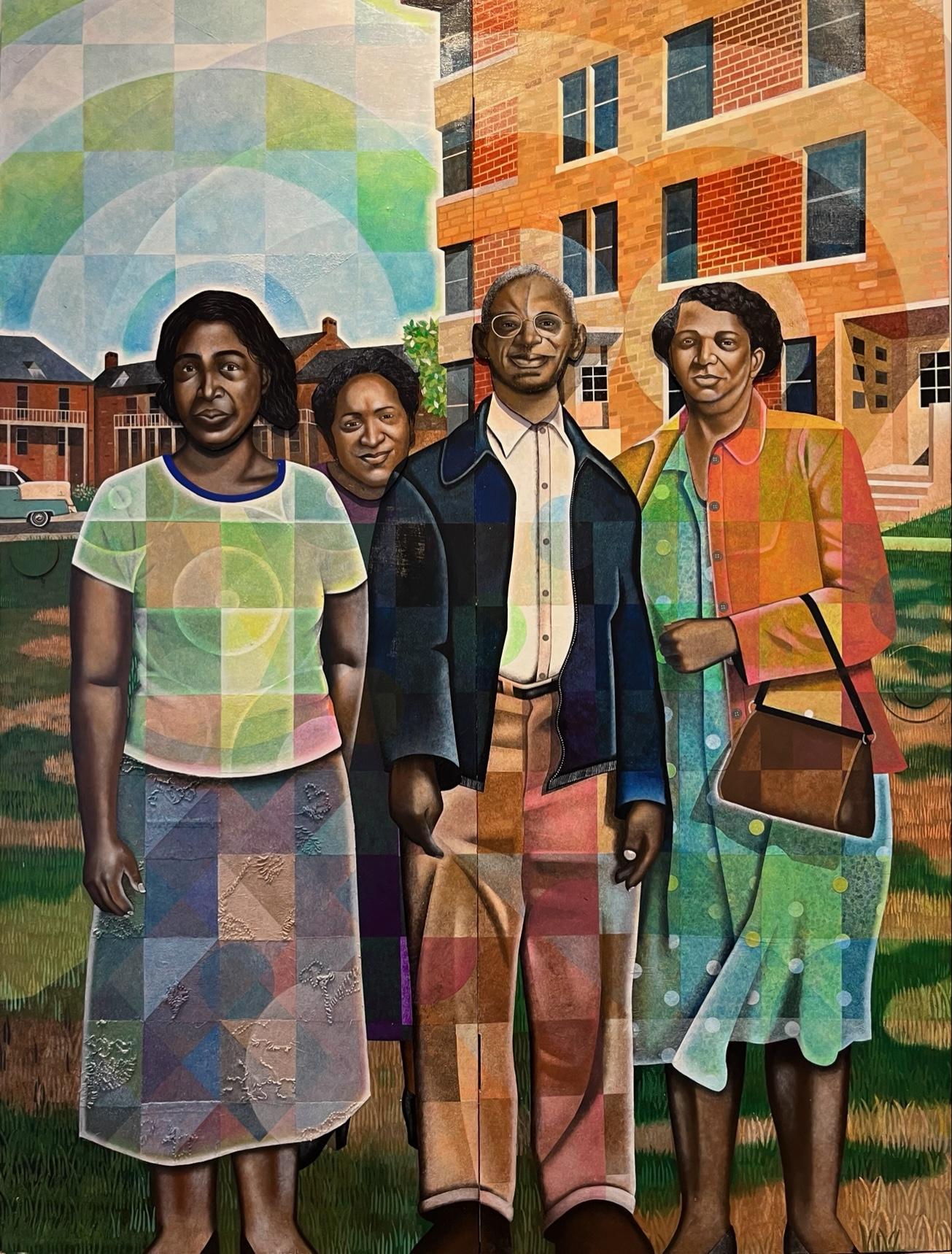 Carl Joe Williams Figurative Painting - After Big Mama Passed, Family Portrait, Calliope Projects 1955