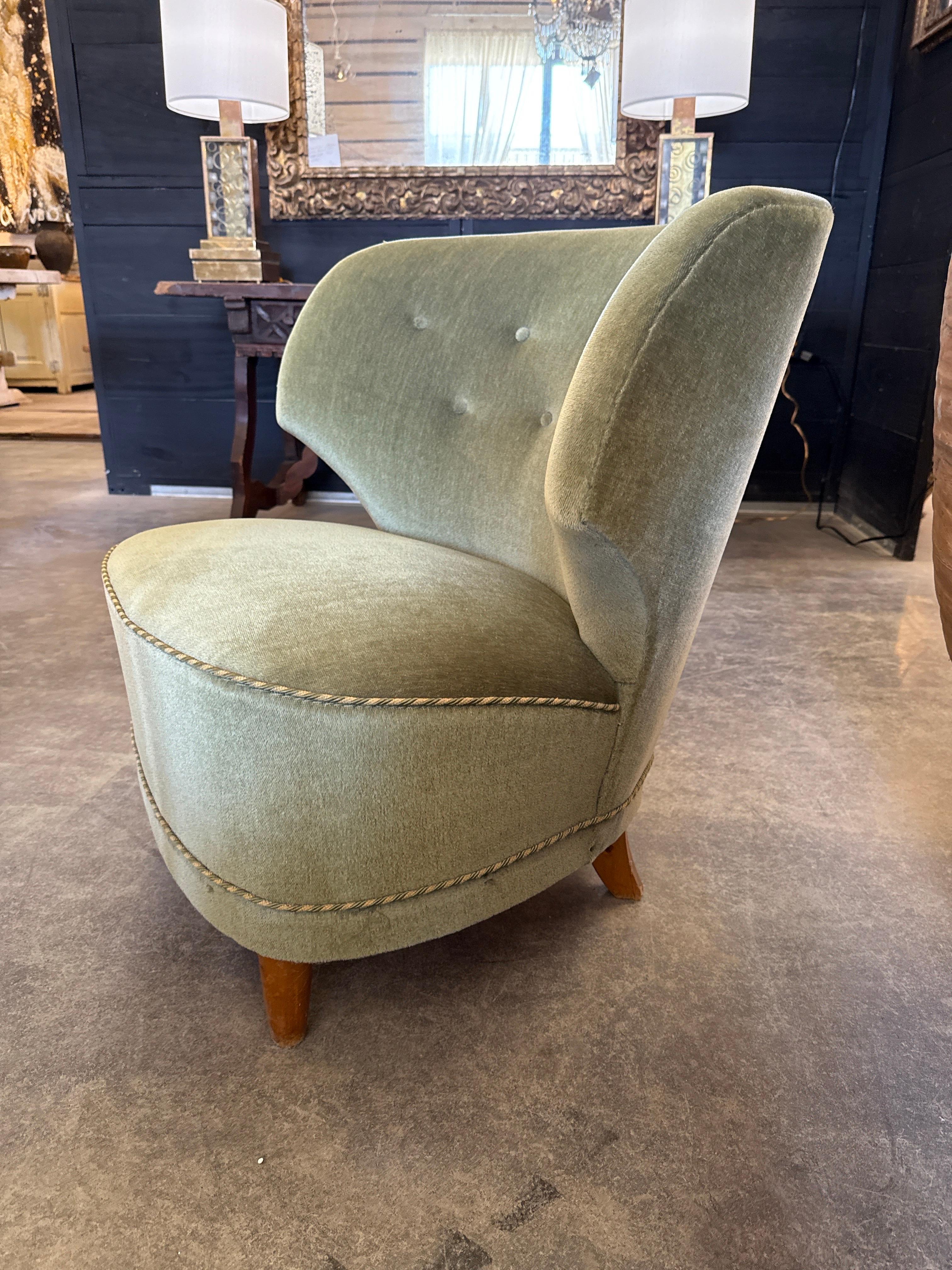 Carl-Johan Boman 1940's Mohair Tufted Stühle im Angebot 5