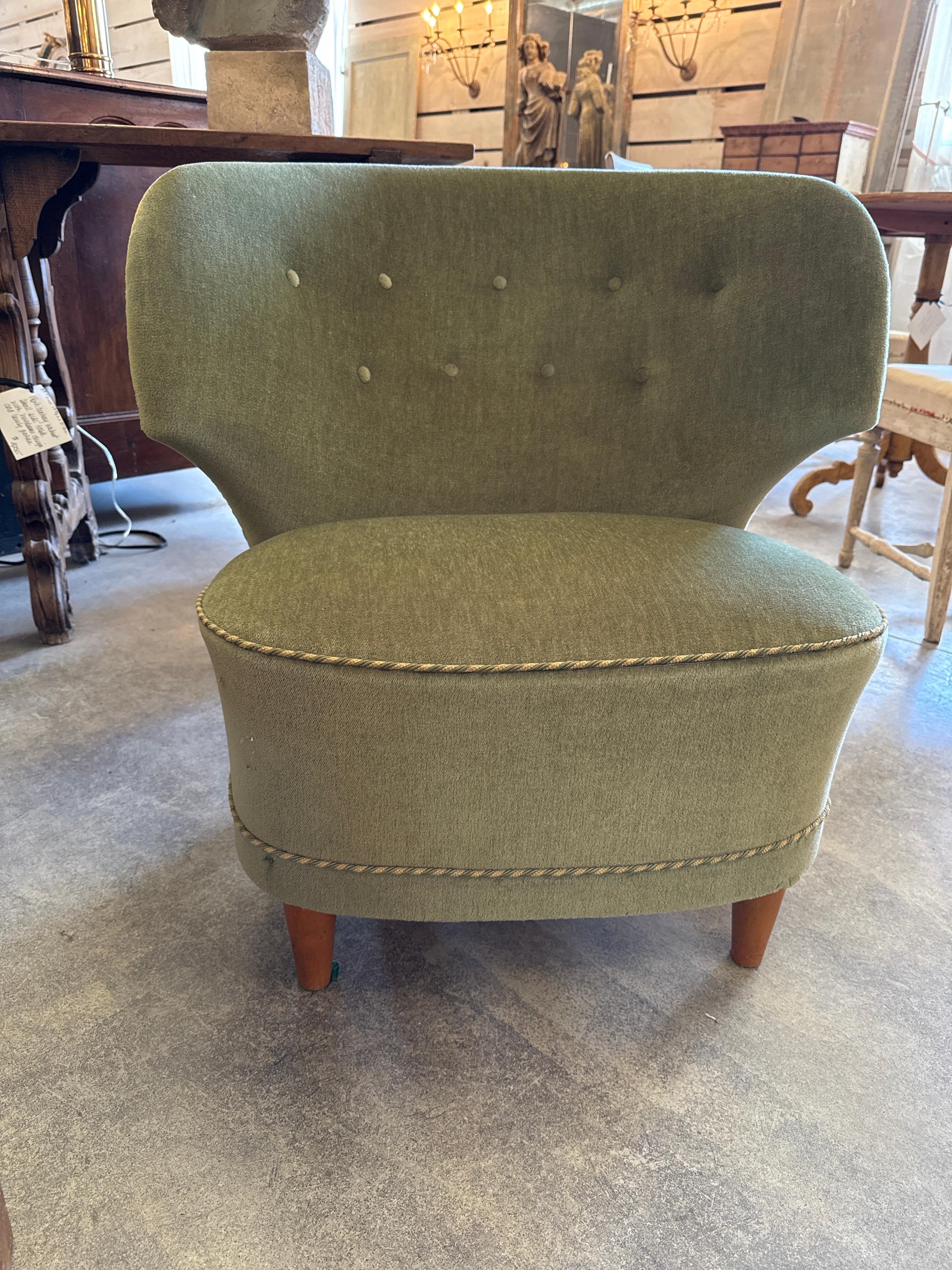 Carl-Johan Boman 1940's Mohair Tufted Stühle im Angebot 2