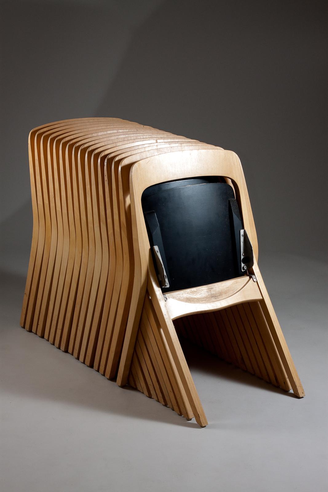 Carl-Johan Boman, 1960's folding chairs (4 sets of 4 pcs), Schaumann, FInland For Sale 1