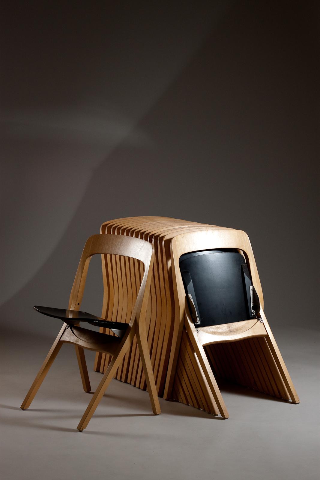 Carl-Johan Boman, 1960's folding chairs (4 sets of 4 pcs), Schaumann, FInland For Sale 2