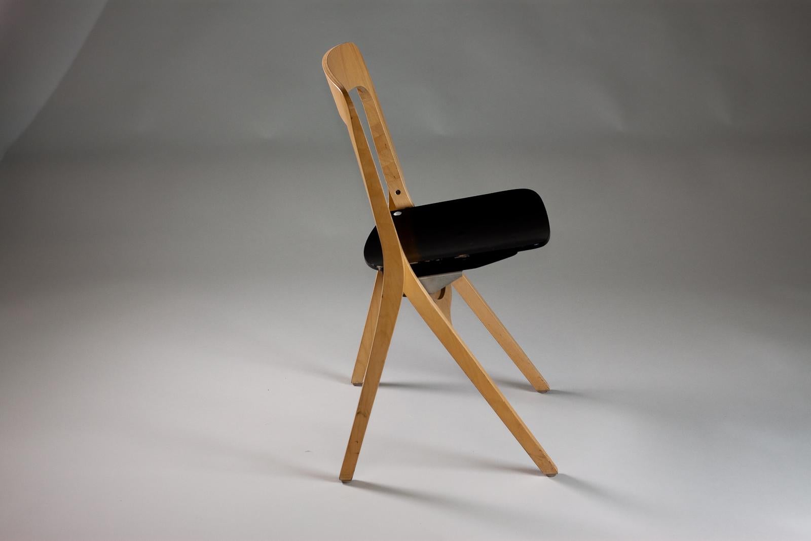 Painted Carl-Johan Boman, 1960's folding chairs (4 sets of 4 pcs), Schaumann, FInland For Sale