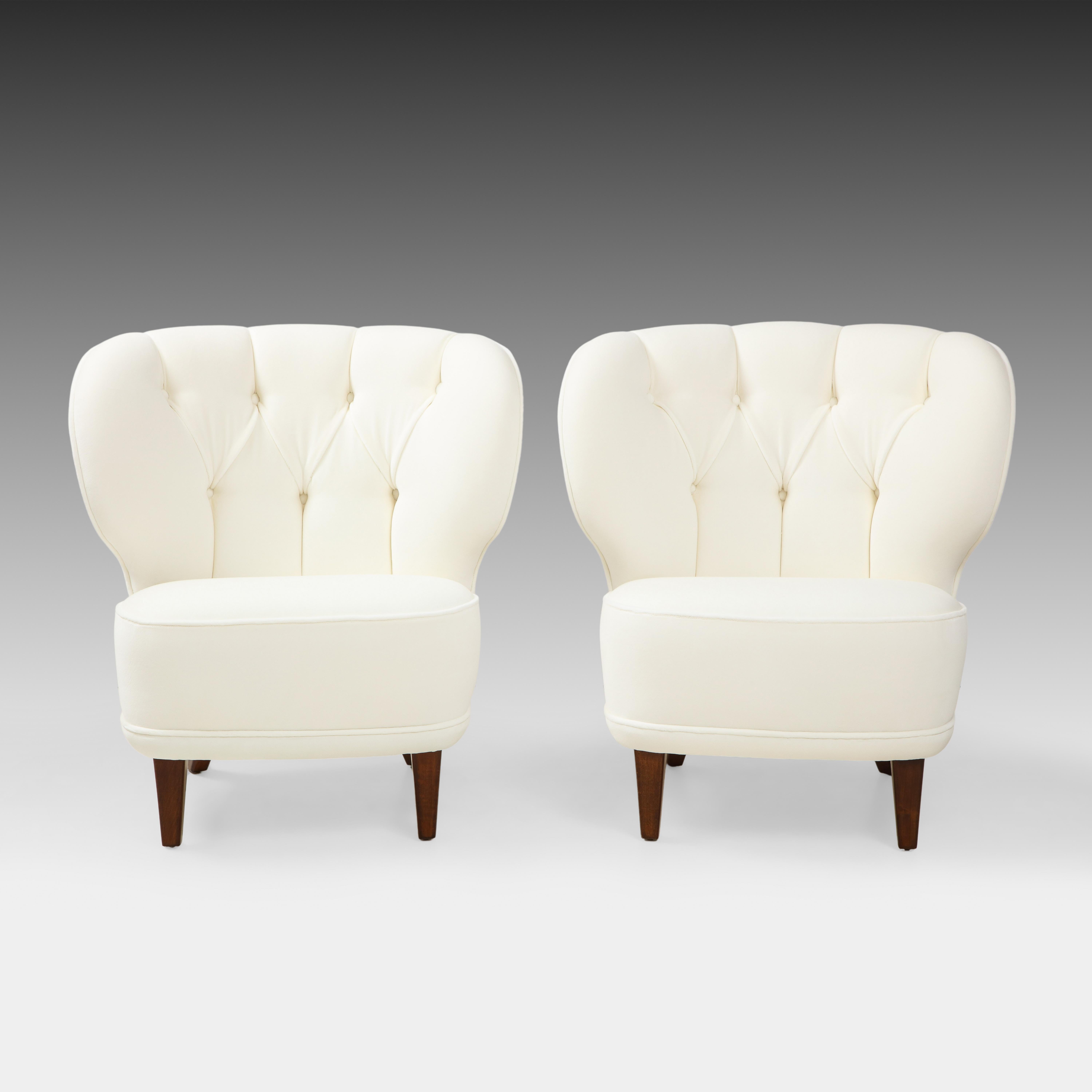 ivory velvet chair