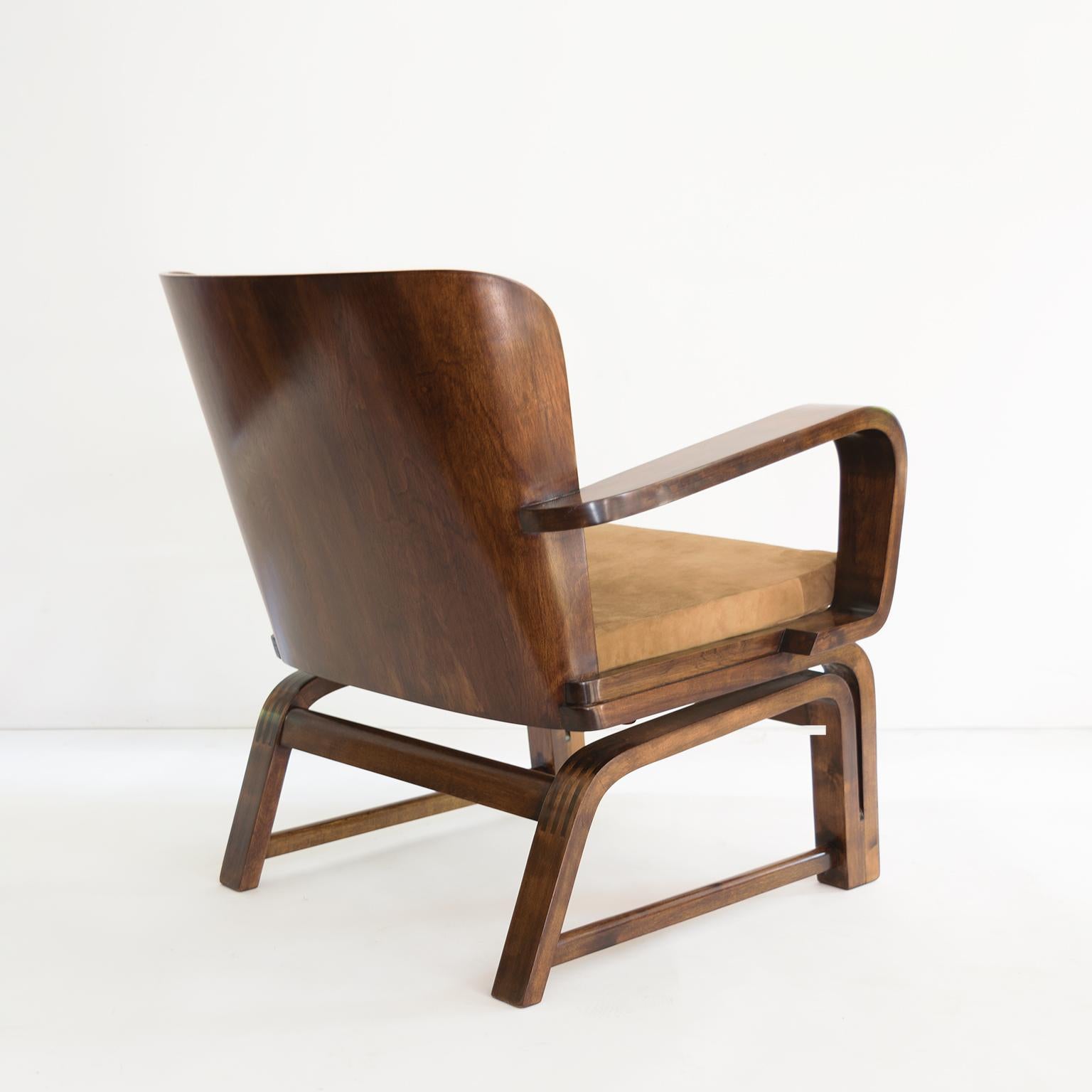 Daim Exceptionnelle « chaise exceptionnelle » de Carl-Johan Bowman, vers 1930, fabriquée pour N. Bomanin en vente
