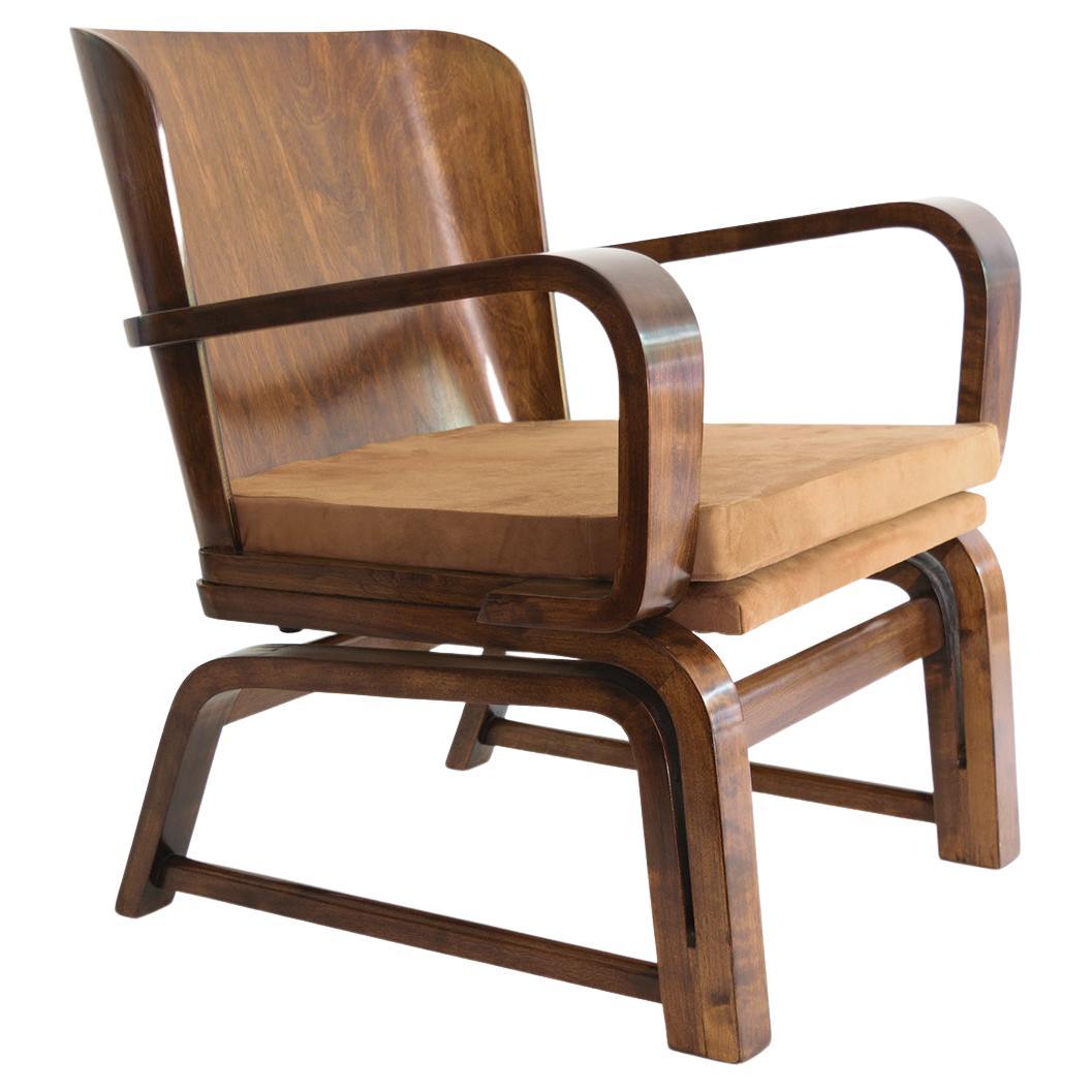 Carl-Johan Bowman Exceptional "Fexible Chair", circa 1930 Made for N. Bomanin For Sale