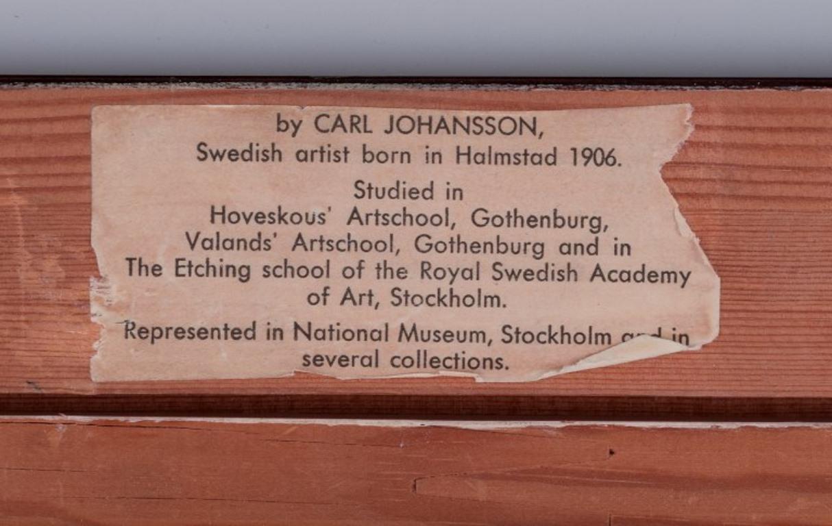 Carl Johanson, Swedish artist. Oil/canvas. Abstract composition For Sale 1