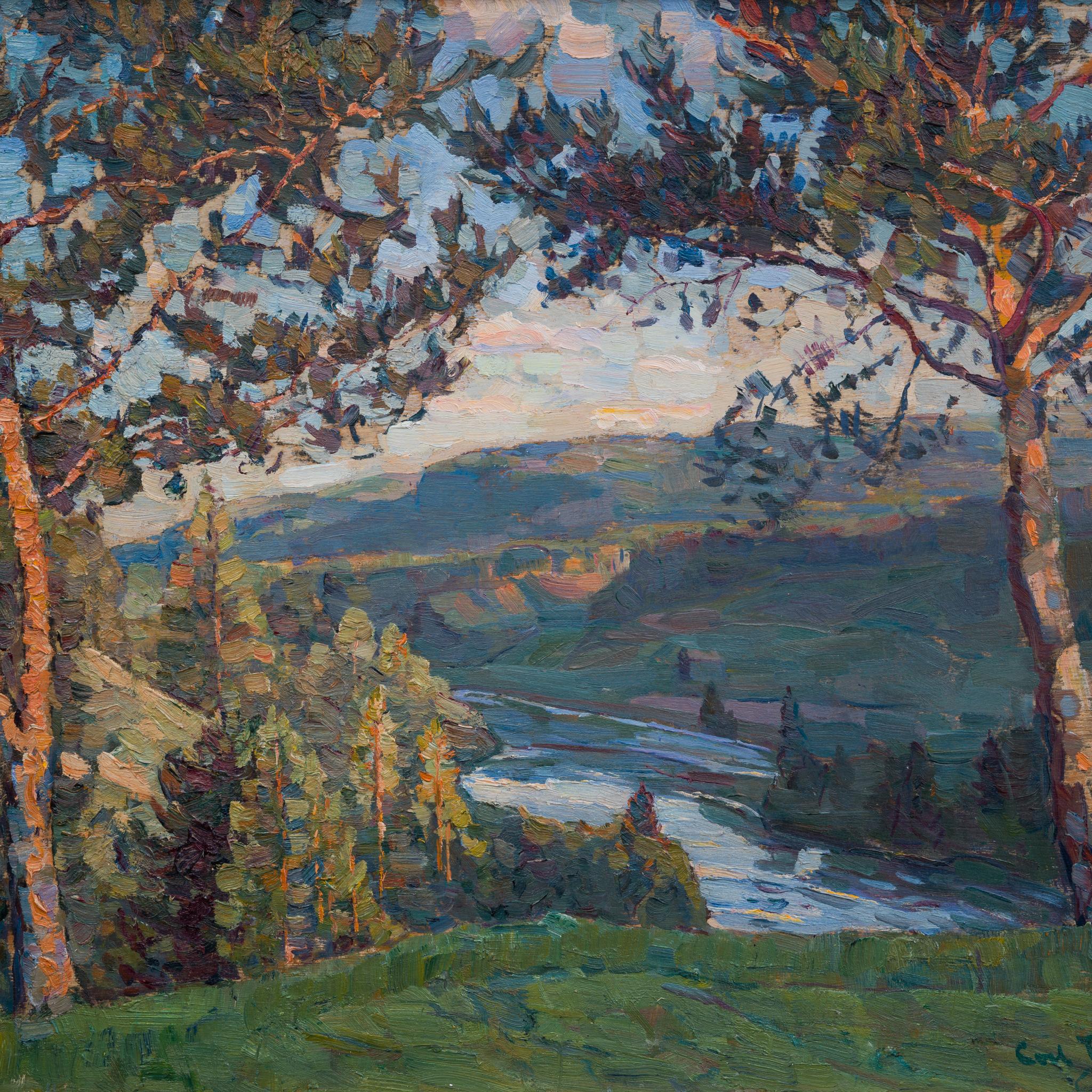 A Tranquil Landscape View, 1943 von „Ultramarine Johansson“ im Angebot 2