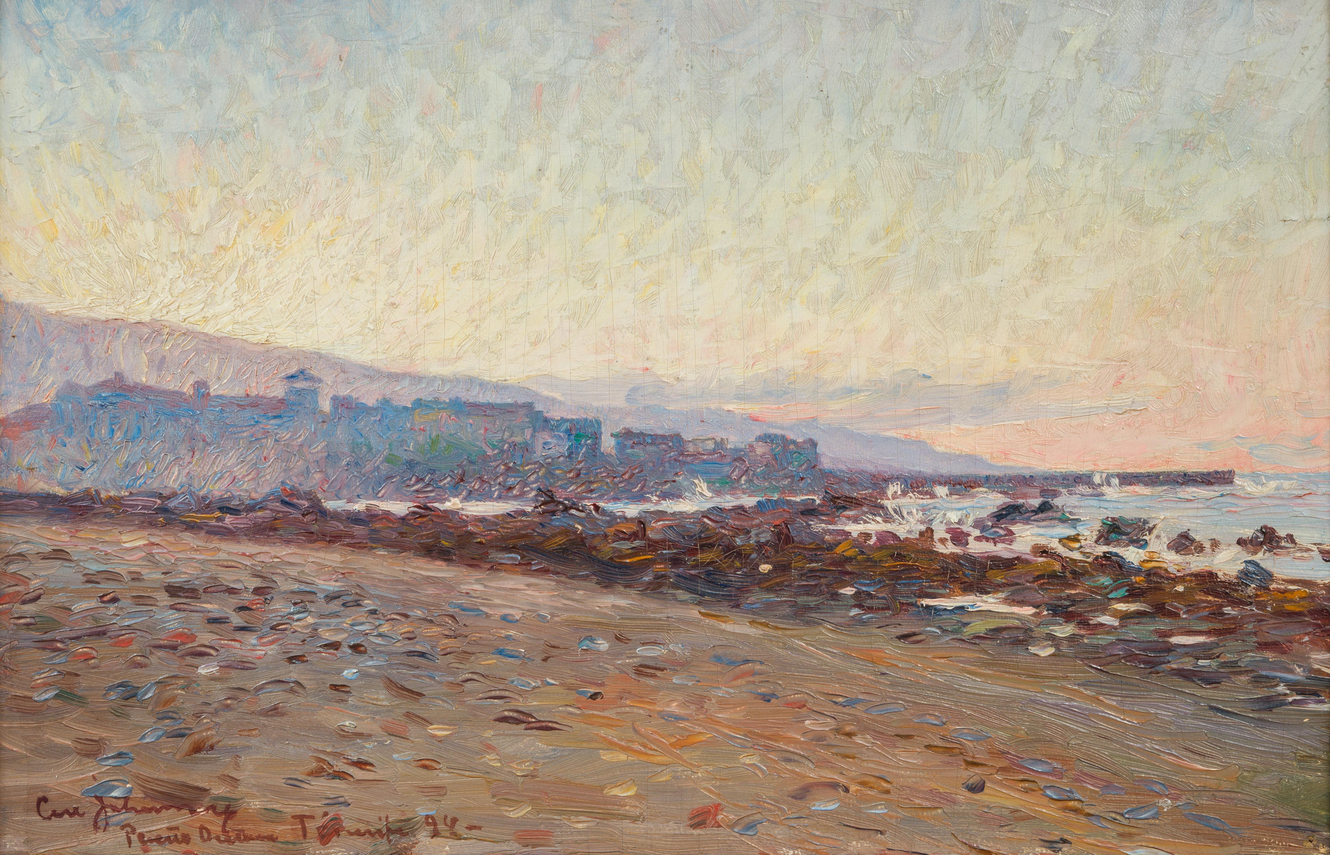 Peinture ancienne de Porto Orotava (Puerto de la Cruz), Tenerife, 1894 - Painting de Carl Johansson 