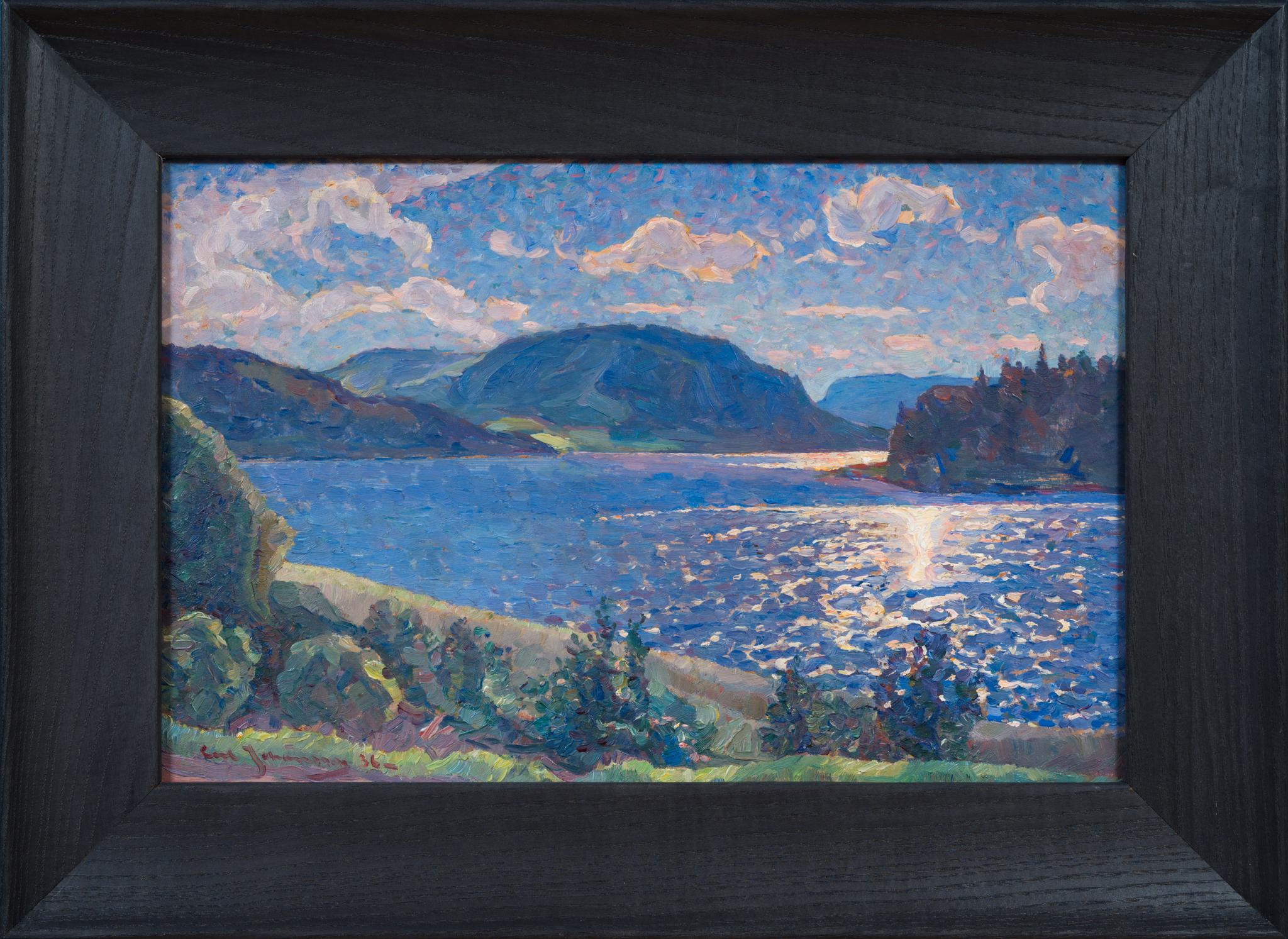 Luz vespertina sobre un lago de montaña - Painting de Carl Johansson 
