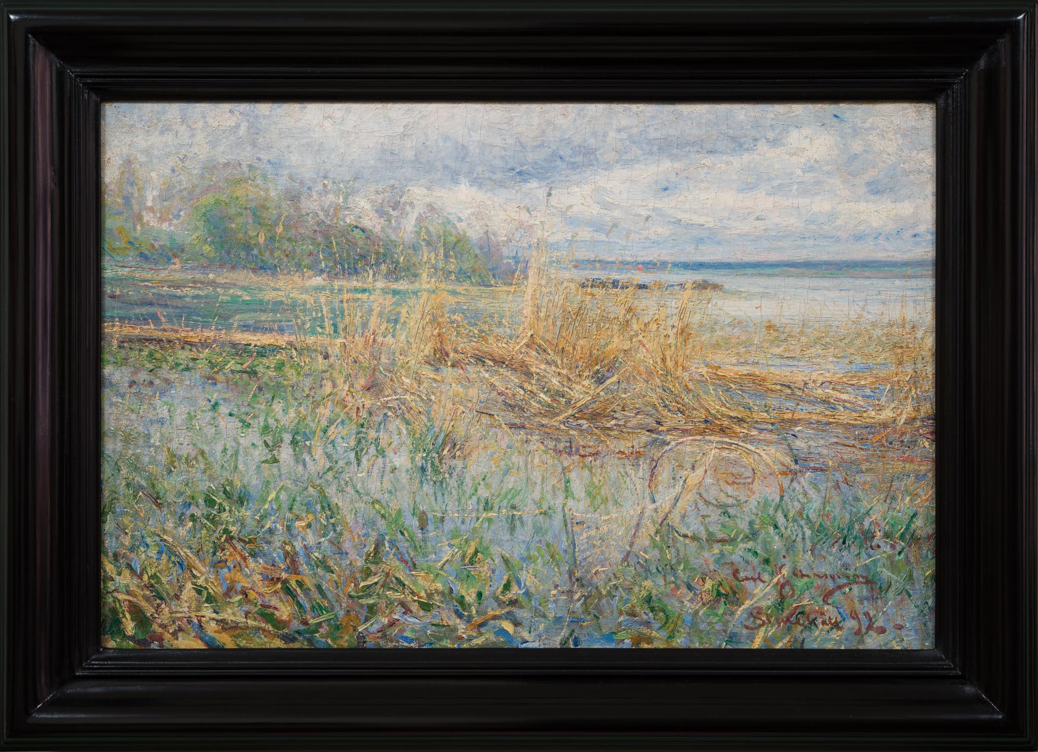 Carl Johansson  Landscape Painting - Impressionist Lake Motif From Sturehäll, Stockholm, 1892