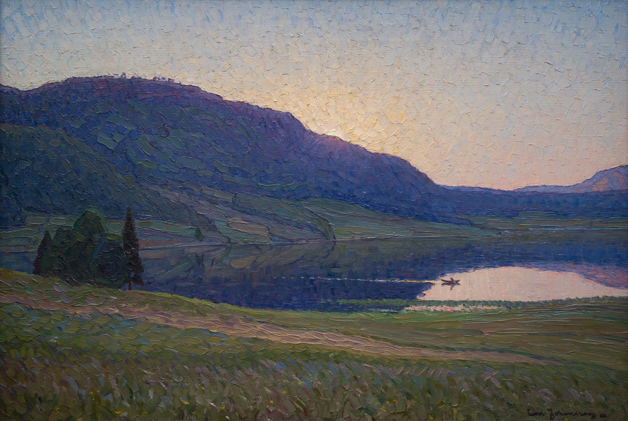 Impressionist Nordic Landscape, Sörleviken, part of UNESCO World Heritage list  - Painting by Carl Johansson 
