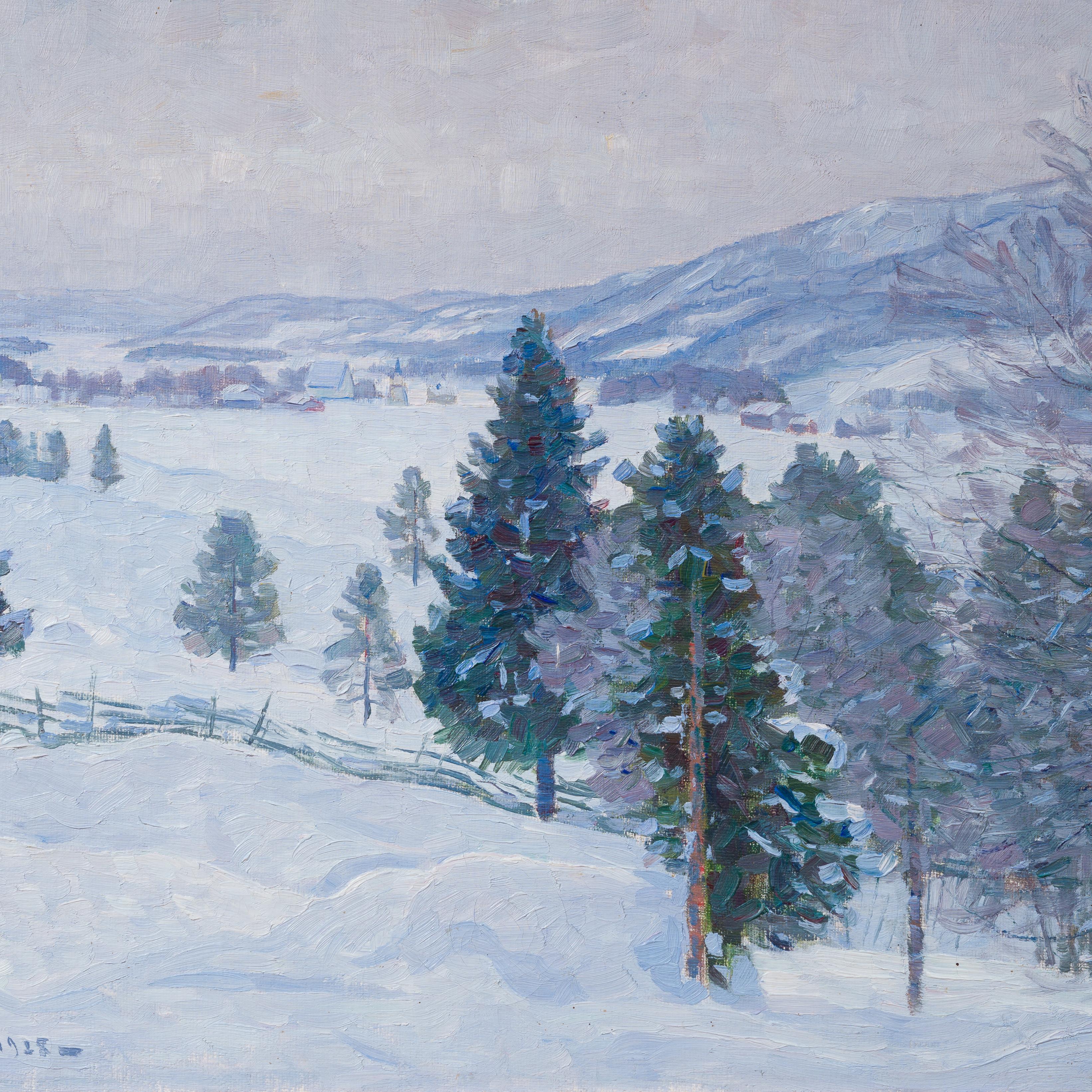 Impressionist Winter Landscape from 1928 in vendita 1
