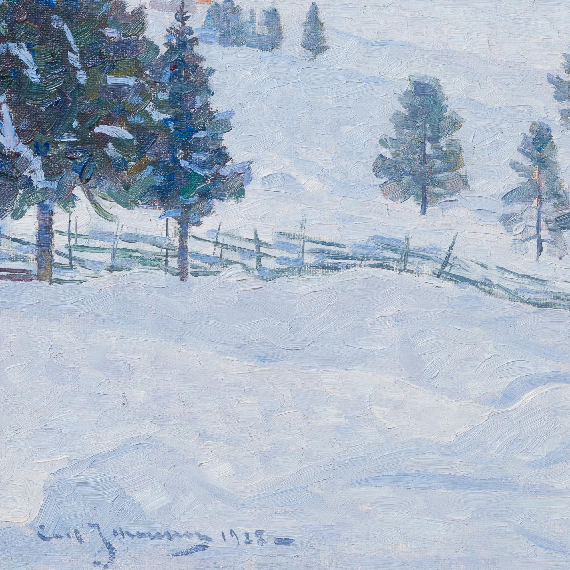 Impressionist Winter Landscape from 1928 in vendita 2