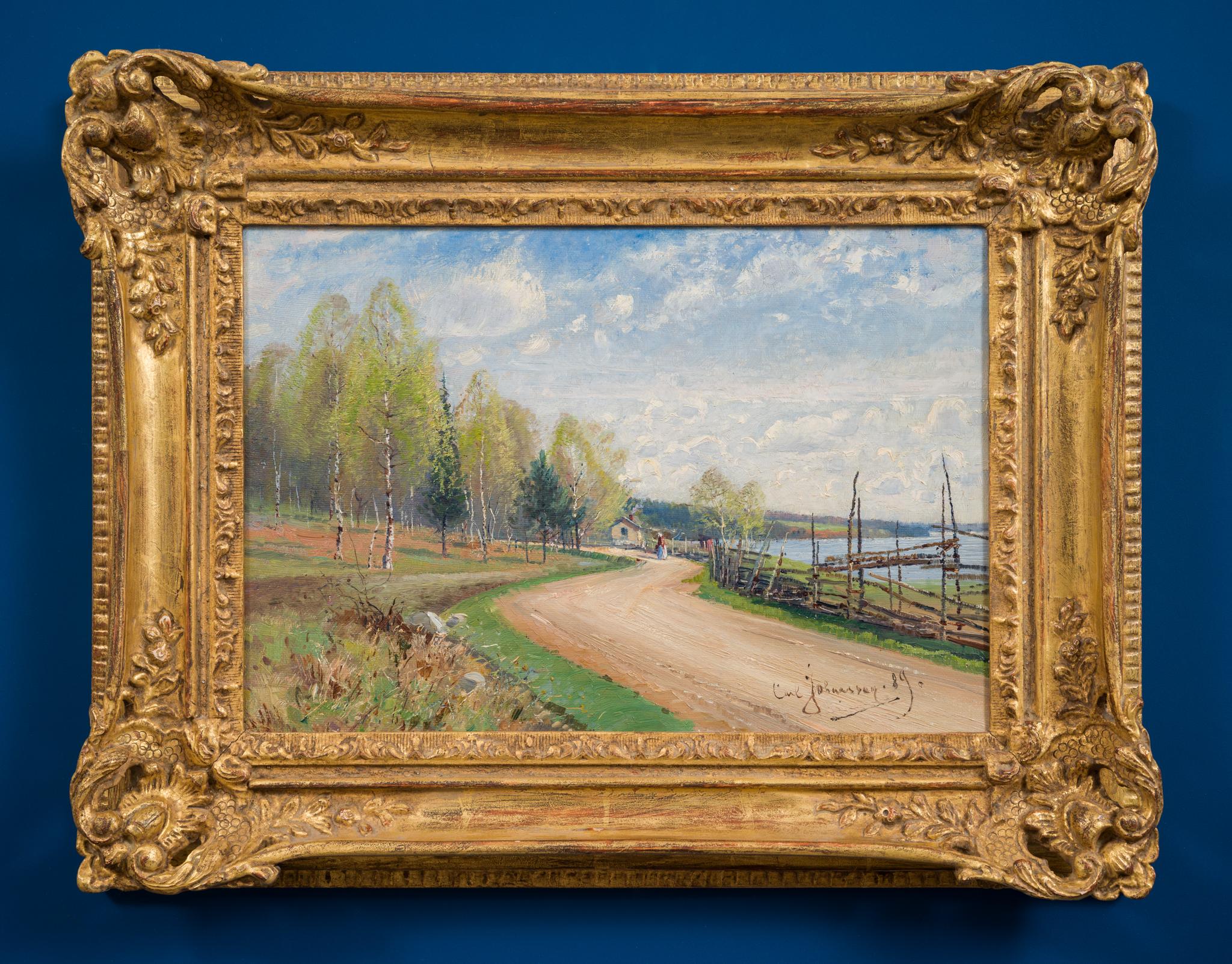 Impressionistic Summer Landscape with Road Painted 1889 For Sale 1