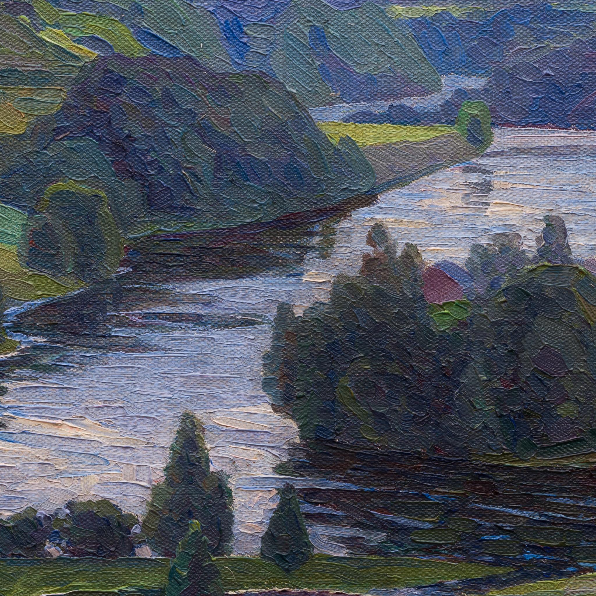 Vue impressionniste d'un paysage suédois, Nordingrå, 1915 en vente 2