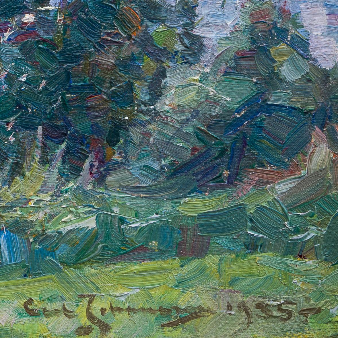 Landscape from Nordingrå, 1935 by Ultramarine Johansson For Sale 1