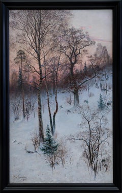 Magnificent Winter Landscape From Björksättra, 1887 By The Artist Carl Johansson