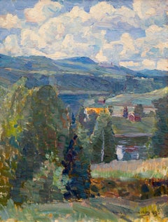 Summer Landscape View With Blue Mountains by "Ultramarine Johansson", From 1943